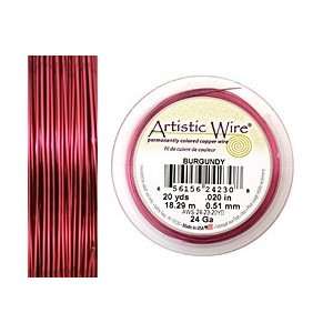  Artistic Wire Burgundy 24 gauge, 20 yards Supplys Arts 
