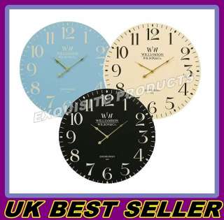 CLASSICAL LARGE WALL CLOCK ROUND CREAM BLUE RED 60 cm  