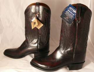 Lucchese 2000 Cowboy Boots T3012 Black Cherry Kangaroo  