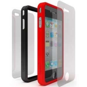  Cygnett Snaps Duo Silicone Frame for iPhone 4   Red/Black 