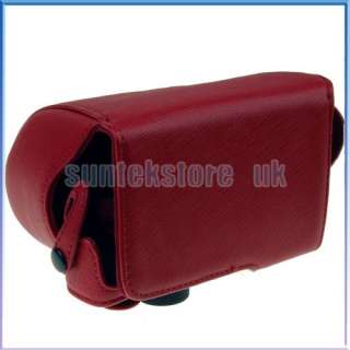 Leather Camera Bag Case for Sony Alpha NEX 3 NEX3 Red  