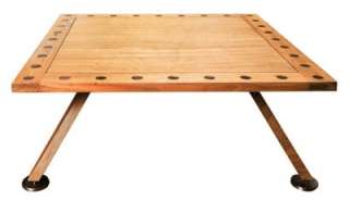   TABLE BASSE HIGH TECK DESIGN en Teck massif avec incrustations 