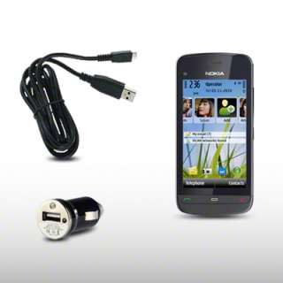 USB MINI CAR CHARGER WITH MICRO USB CABLE FOR NOKIA C5 06  