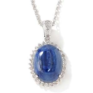 Carlo Viani Kyanite and White Topaz Sterling Silver Pendant with 16 