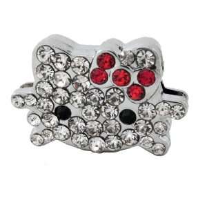  12x DIY Jewelry Making: 3D Hello Kitty Rhinestone Charm   Red Bow 