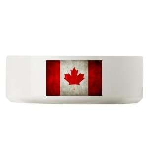  Large Dog Cat Food Water Bowl Canadian Flag Grunge 