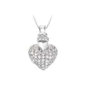    14kt. White Gold, 1/4 ct. tw. Diamond Heart Pendant Jewelry