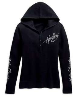  Harley davidson® Womens Long Sleeve Waffle knit Pullover 