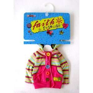  Press Faith & Friends 12 14 Doll Clothes Striped Hooded Coat Jacket