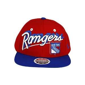  Zephyr Shadow Script NY Rangers Snapback Hat Red. Size 