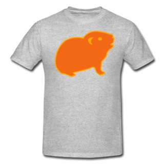 Heather grey guinea pig looking up cute shape T Shirts  Mens 
