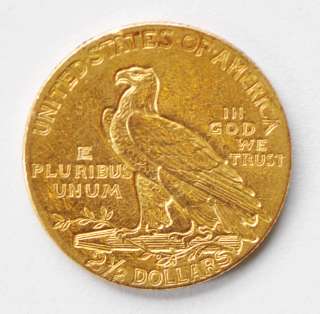 1908 Indian Head $2.5 Gold Quarter Eagle Rare Old Gold Coin  