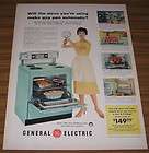1959 Vintage Ad General Electric Automatic Range GE Model J 308