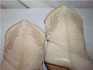 Womens Vintage DINGO Beige Leather Western Cowboy Boots 8  