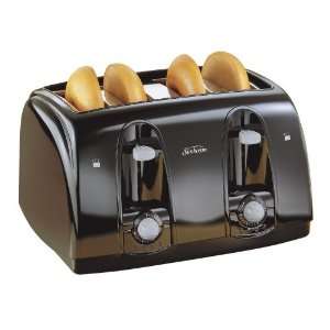    Sunbeam 3911 4 Slice Wide Slot Toaster, Black: Kitchen & Dining