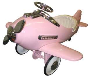 New Retro Fantasy Flyer Kids Toy Pedal Car Plane   Pink  