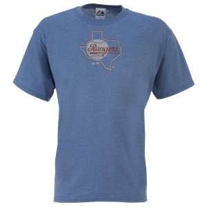  Majestic Adults Texas Rangers State Logo T shirt Sports 
