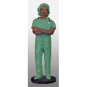  African American Figurine Medical Male Scrub Nurse