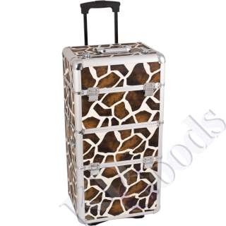 Aluminum Makeup Artist 2 in 1 Cosmetic Dot Textured Large Rolling Case 