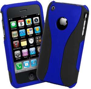 BLUE 3 PIECE HARD CASE COVER FOR APPLE IPHONE 3G 3GS 3  