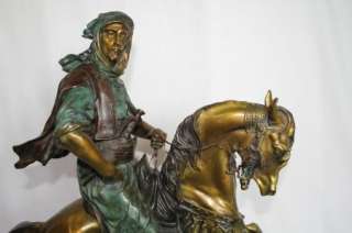 Arab Men on the Horse Bronze Sculpture by French Artist Antoine Louis 