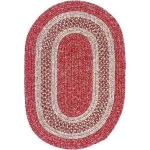   Outdoor Braided Area Rug   Red Streak, 8 x 11 ft. Oval