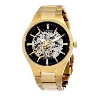 Armitron Mens Automatic Gold Tone Skeleton Dress Watch 086702446094 