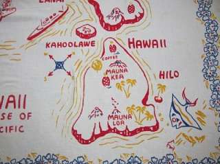 Vintage Hawaii Hawaiian Bark Cloth Tablecloth 56x52  