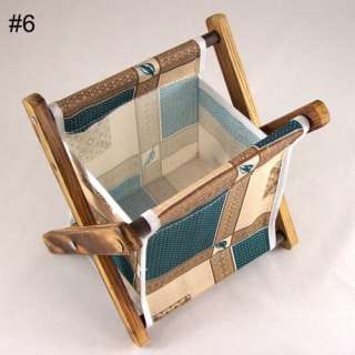 Pattern Fabric Wood Frame Fold Storage Basket – 8 Different Pattern 