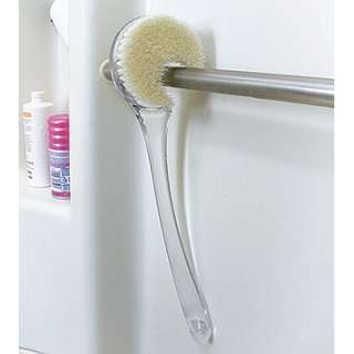 Bath/Shower Clear Handle NATURAL BRISTLE VIOLIN Brush  