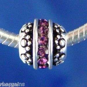   FEBRUARY PURPLE BALL Silver Charm European Bead fit for bracelet most