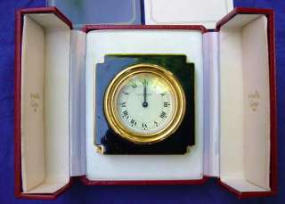Cartier Boudoir Travel Desk Alarm Clock 1970s W Original Case and 