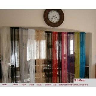  ® White String Curtain Panel 40x110 with Faux Pearl Beads Door 