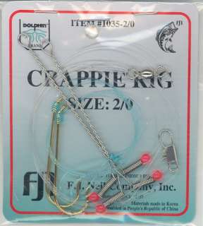 36) CRAPPIE RIGS 2/0 Top & Bottom Rig Dolphin 1035 2/0  
