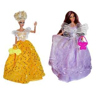 com Barbie Doll Dresses   The Magic Butterfly Collection (2 Dress Set 