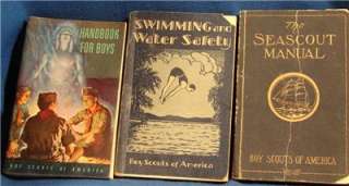 VINTAGE BOY SCOUTS OF AMERICA BOOKS IN ONE LOT  HANDBOOK  SEA SCOUT 