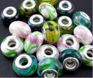 New lampwork glass beads Fit charm Bracelet 50pcs  