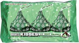 MINT TRUFFLE KISSES ~ Dark Chocolate Hersheys Christmas Candy  