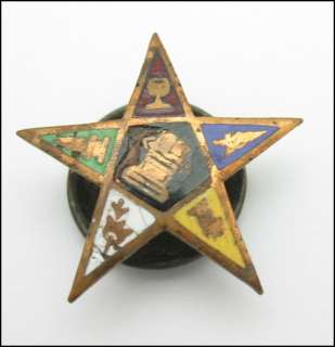 Larger EASTERN STAR LAPEL PIN Vintage Masonic Enamel  