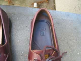 Chaps Used Brown Leather Top Siders Boat Shoes 12 D  