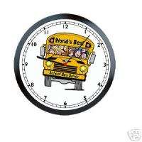 Worlds Best School Bus Driver Gift Sign Wall Clock 703  