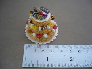 Tier Orange Cake Fruit Topped Dollhouse Miniatures Food Supply Deco 