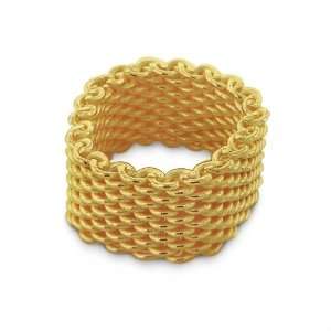    Bling Jewelry Gold Vermeil Heavy Mesh Ring MORE SIZES   12 Jewelry
