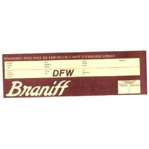  1981 Braniff DFW Boarding Pass Unused Dallas Fort Worth 3 