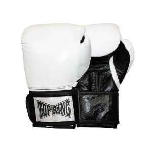  PRO TOP RING Leather Training Boxing Gloves White 10oz 