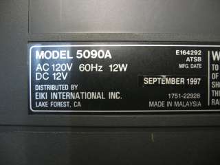 EIKI International Model 5090A Cassette Tape Recorder  