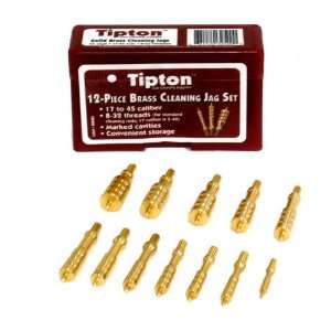 Tipton 12 Piece Solid Brass Cleaning Jag Set   Clean, Dry, or Oil Gun 