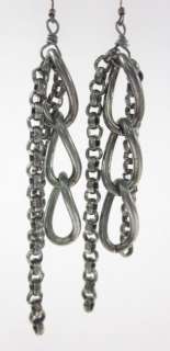 NEW NUGAARD DESIGNS Gunmetal Stacked Chain Earrings  