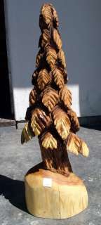 Natural Standing Pine Tree Chainsaw Carving wood art  