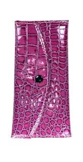 Purple Patent Leather Croc Checkbook Wallet  